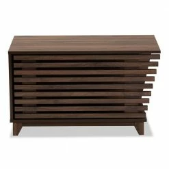 Eckhart Walnut Brown Litter Box Cover Cat House by Baxton Studio