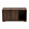 Jasper Walnut Wood Cat Litter Box Cover House by Baxton Studio