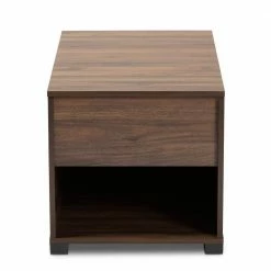 Skylar Brown Cat Litter Box Cover House by Baxton Studio