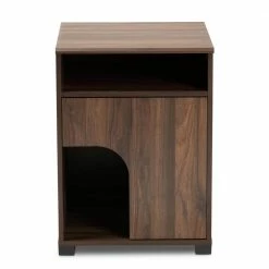 Nova Brown Cat Litter Box Cover House by Baxton Studio