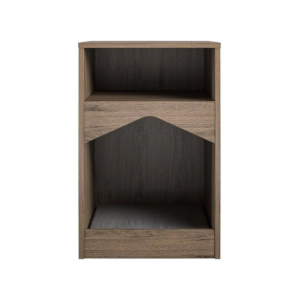 Roscoe Small to Large Rustic Oak Cat House End Table with Bed by OLLIE & HUTCH