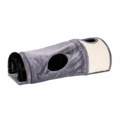 Small Gray Fabric Bed Collapsible Cat Tunnel with Sisal Board by Unbranded