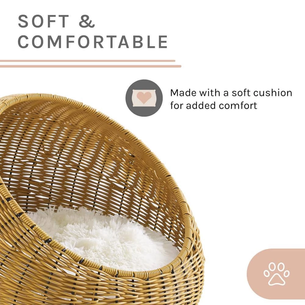 Nala Medium Brown Wicker Cat Bed by Sam's Pets - Image 5