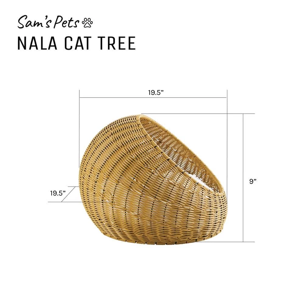 Nala Medium Brown Wicker Cat Bed by Sam's Pets - Image 11
