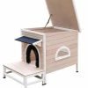40.51"W x 31.22"D x 29.53"H Weatherproof Wooden Outdoor Cat House, Stray Cat Shelter, Animal House with Escape Door by Kahomvis