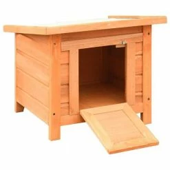 19.7 in. x 18.1 in. x 17.1 in. Cat House Solid Pine and Fir Wood by Unbranded