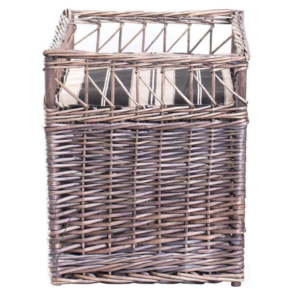 Two-level Willow Pet House with Soft Fabric Cushion For Cat or Dog, Grey by Unbranded - Image 8