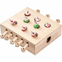 Interactive Whack-A-Mole Solid Wood Toys for Cats by Foobrues