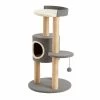 39.4 in. Gray Oak Cat Tree in Felt with Condo and Perch by Two By Two