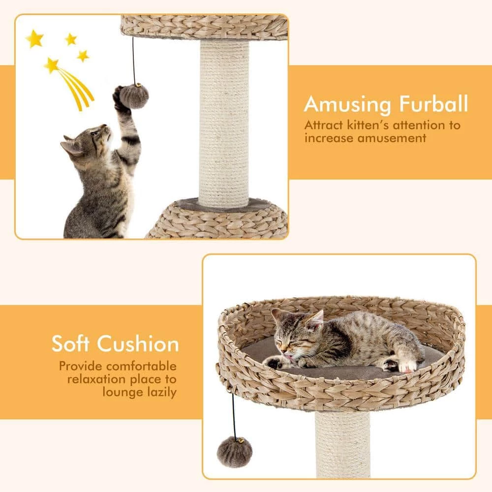Particle Board 28 in. Hand-Made Cat Tree Tower with Jump Platform by ANGELES HOME - Image 4