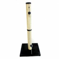 36 in. Sisal Scratching Post (Grey Fur 16 in. x 16 in. Base) by CATCRAFT