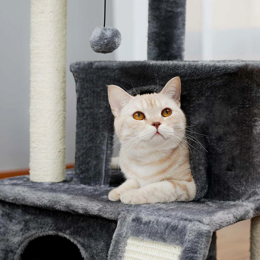Modern Small Cat Tree Cat Tower With Double Condos Spacious Perch Sisal Scratching Posts by Unbranded - Image 9