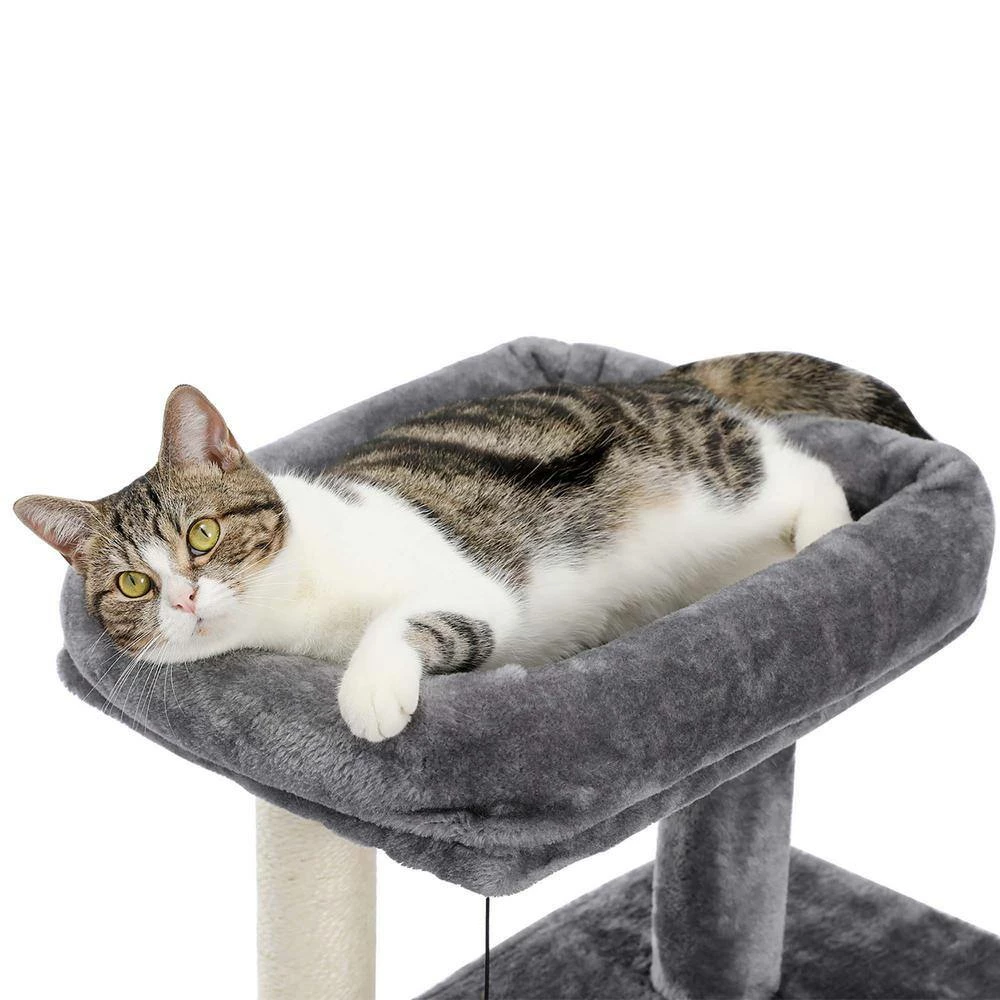 Modern Small Cat Tree Cat Tower With Double Condos Spacious Perch Sisal Scratching Posts by Unbranded - Image 8