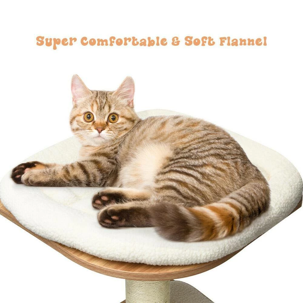 69 in. Tall Brown Sleep and Play Cat Tree by ANGELES HOME - Image 2