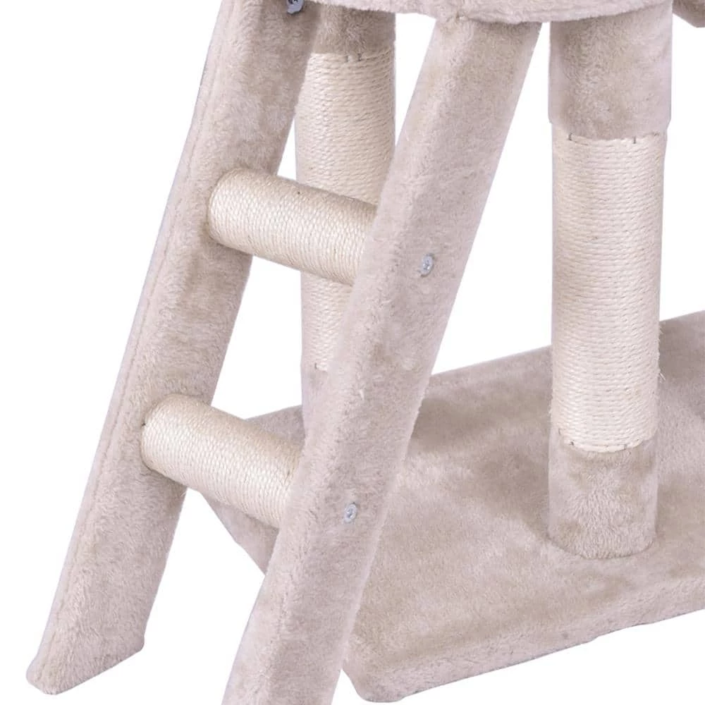 Beige Cat Trees and Scratch Posts Furniture Cover Kitten Climbing Tower Cat Condo with Sisal-Covered Posts and Ladder by WELLFOR - Image 8