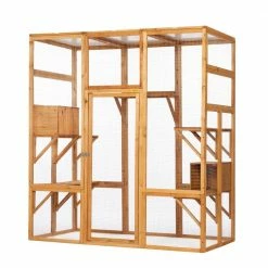 Large Wooden Cat House Catio Enclosure by COZIWOW