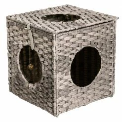 Rattan Cat Litter Cat Bed Cat House in Gray by Foobrues