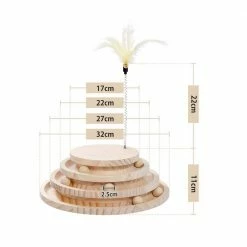 3-Layer Wooden Cat Turntable Toys by Foobrues