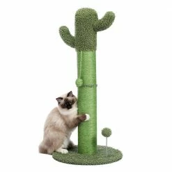 15.7 in. Solid Green Cactus Cat Scratching Post by Foobrues
