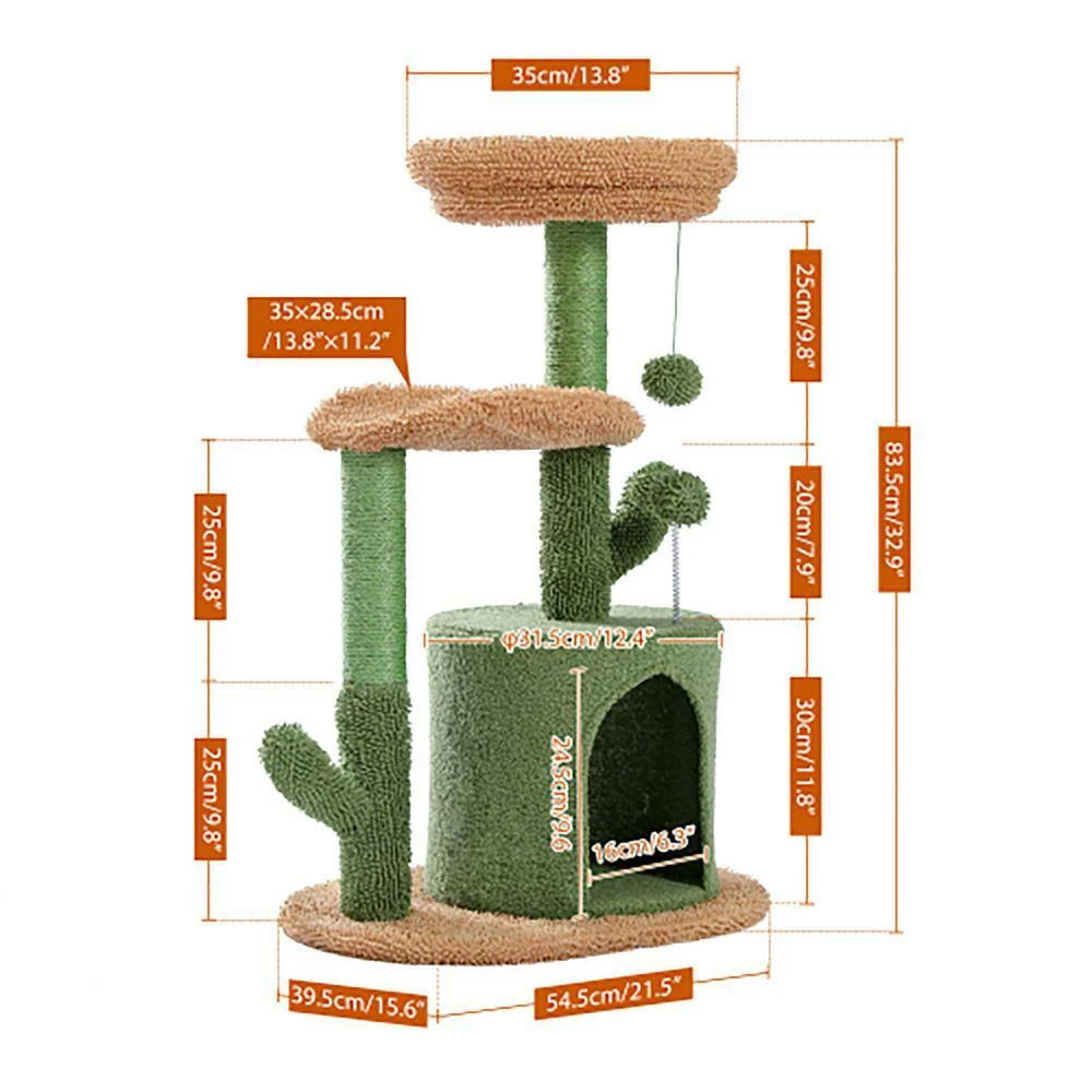 Cactus Cat Tower with Sisal Covered Scratching Post by Foobrues - Image 4