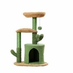 Cactus Cat Tower with Sisal Covered Scratching Post by Foobrues