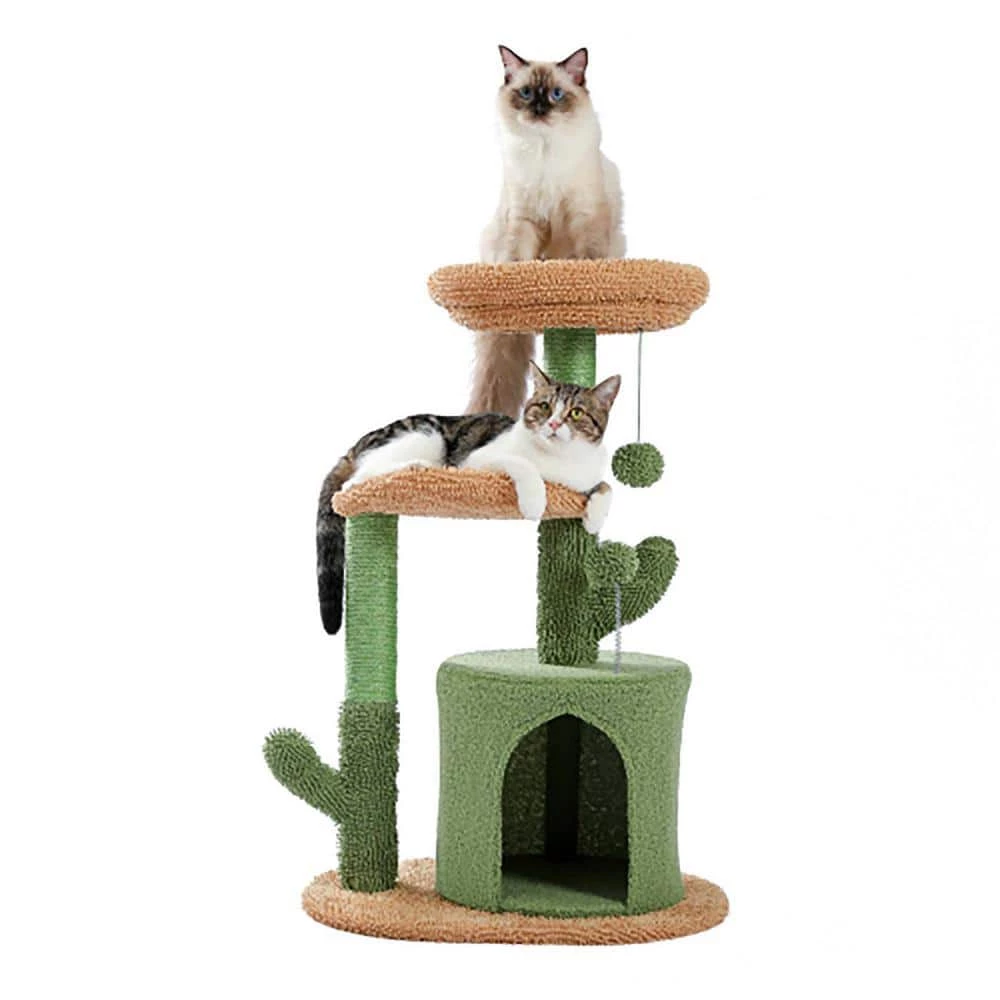 Cactus Cat Tower with Sisal Covered Scratching Post by Foobrues - Image 2