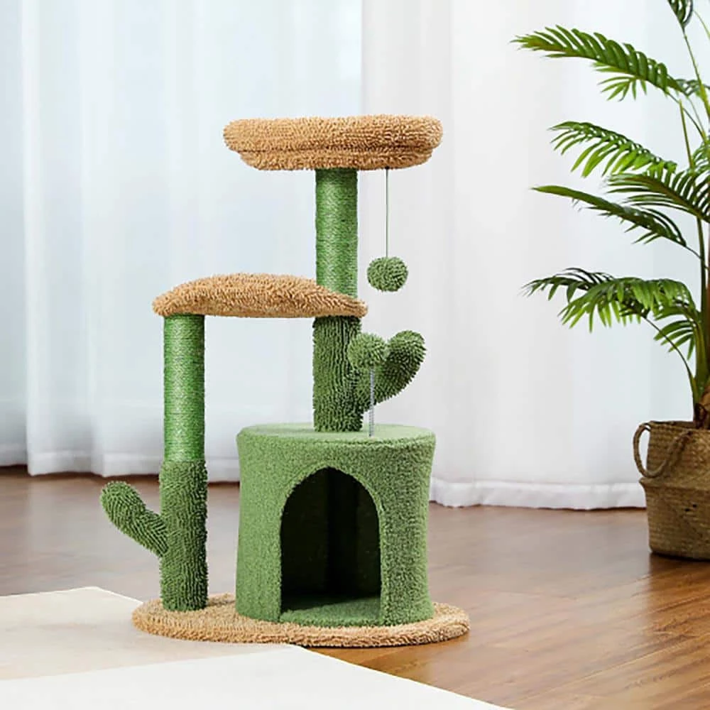 Cactus Cat Tower with Sisal Covered Scratching Post by Foobrues - Image 3