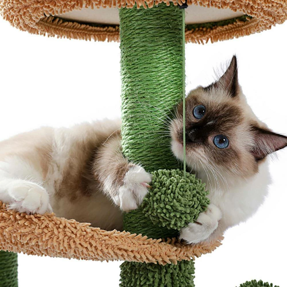 Cactus Cat Tower with Sisal Covered Scratching Post by Foobrues - Image 7