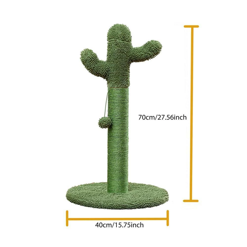 27.60 in. H Lovely Cactus Pet Cats Scratching Posts and Trees with Interactive Ball in Green by Foobrues - Image 4