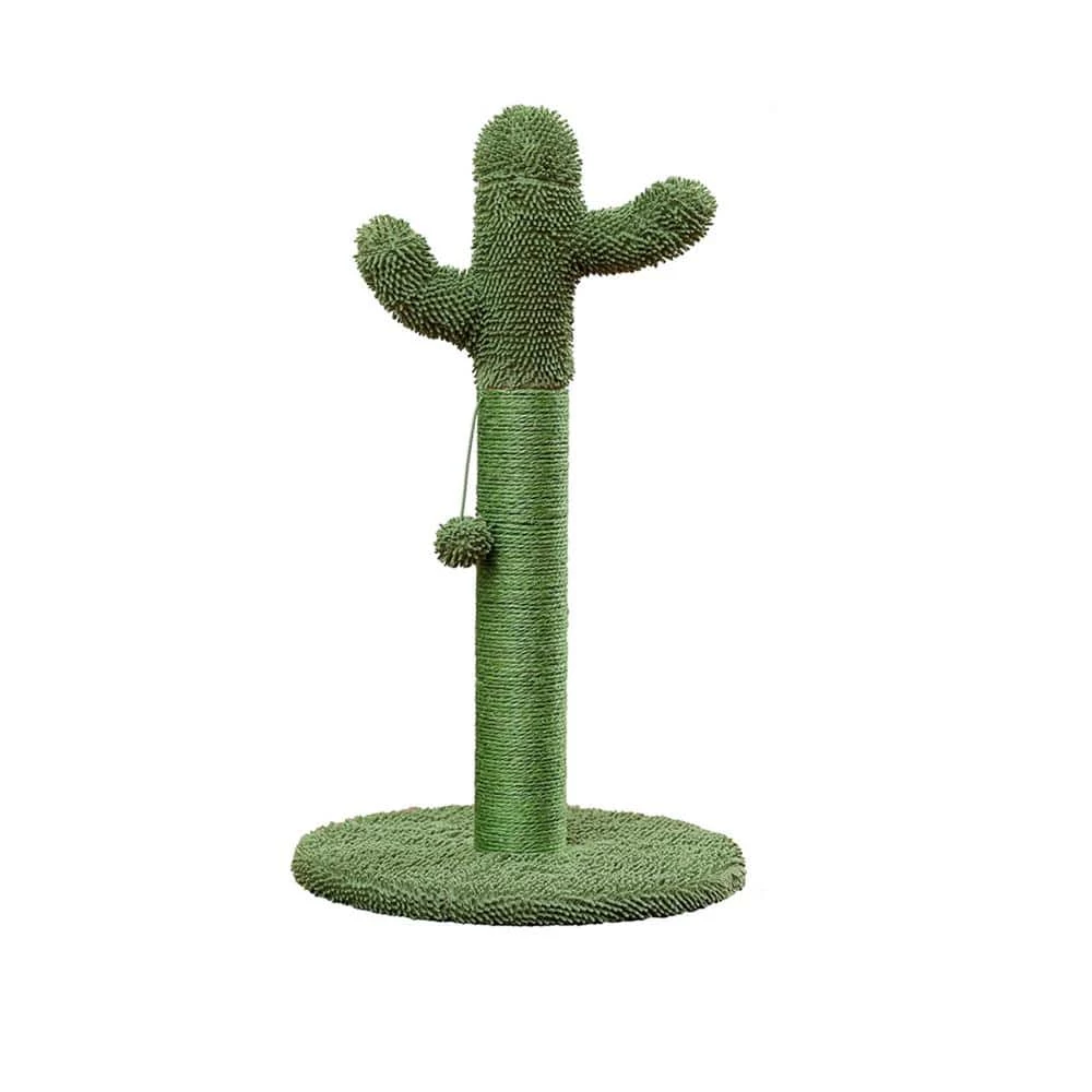 27.60 in. H Lovely Cactus Pet Cats Scratching Posts and Trees with Interactive Ball in Green by Foobrues