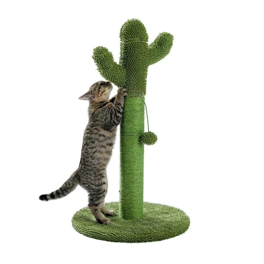 27.60 in. H Lovely Cactus Pet Cats Scratching Posts and Trees with Interactive Ball in Green by Foobrues - Image 7