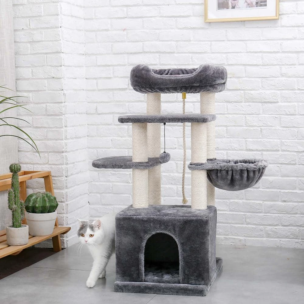 Cat Tree Condo Sisal Scratching Post for Kitten Pet Cat Tower Cozy Perch Specious Hummock by Foobrues - Image 5