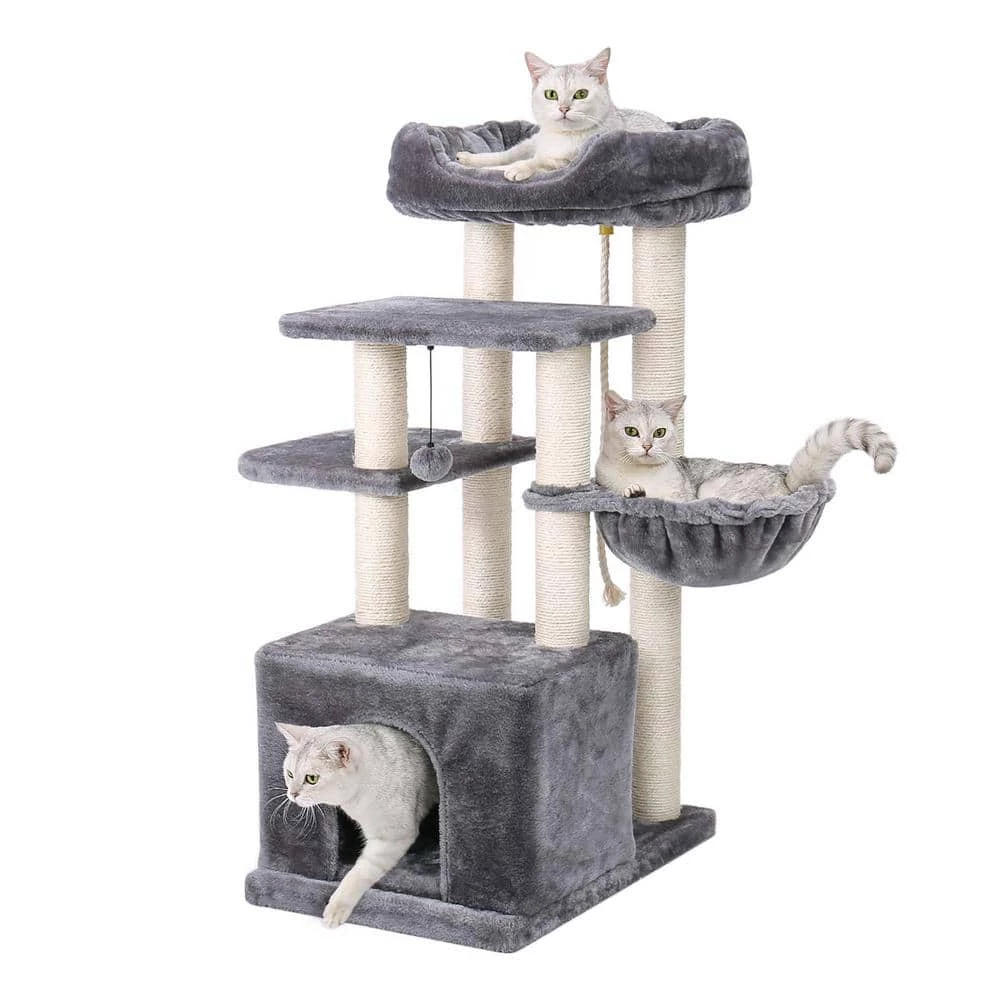 Cat Tree Condo Sisal Scratching Post for Kitten Pet Cat Tower Cozy Perch Specious Hummock by Foobrues - Image 3