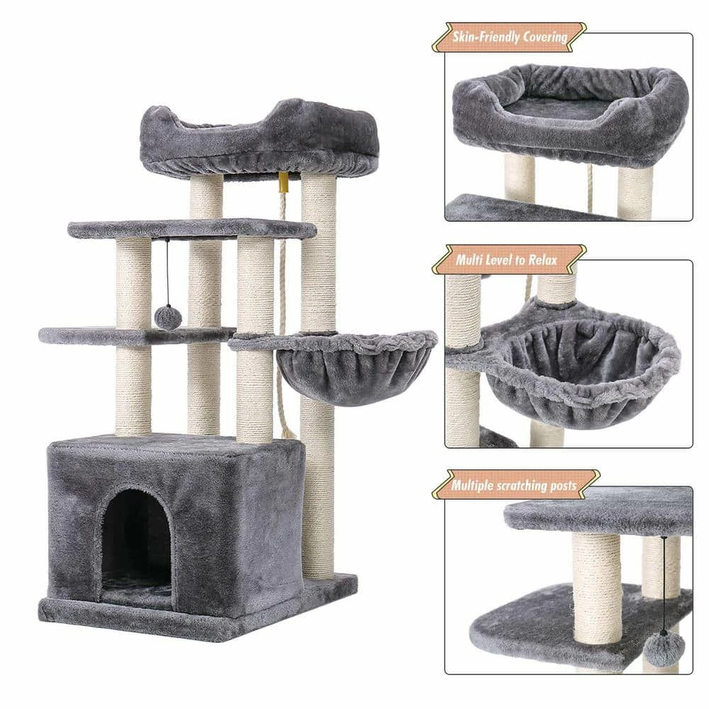 Cat Tree Condo Sisal Scratching Post for Kitten Pet Cat Tower Cozy Perch Specious Hummock by Foobrues - Image 2