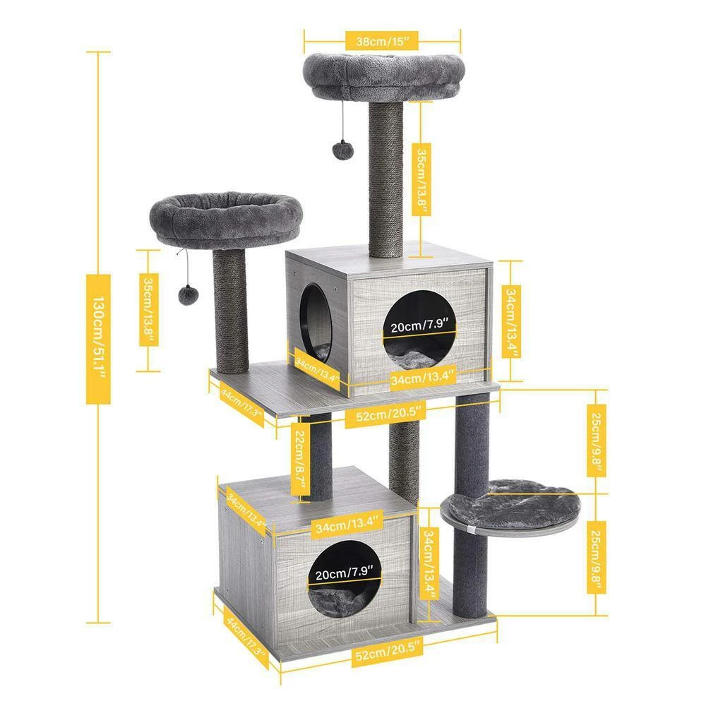 All-in-1 Marble Cat Tree Medium Activity Center by Foobrues - Image 5