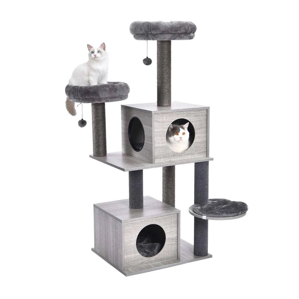 All-in-1 Marble Cat Tree Medium Activity Center by Foobrues