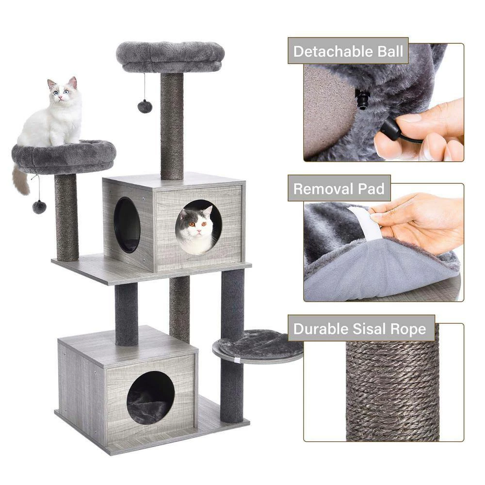 All-in-1 Marble Cat Tree Medium Activity Center by Foobrues - Image 7