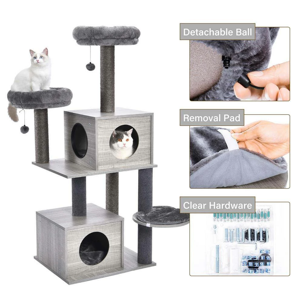 All-in-1 Marble Cat Tree Medium Activity Center by Foobrues - Image 6