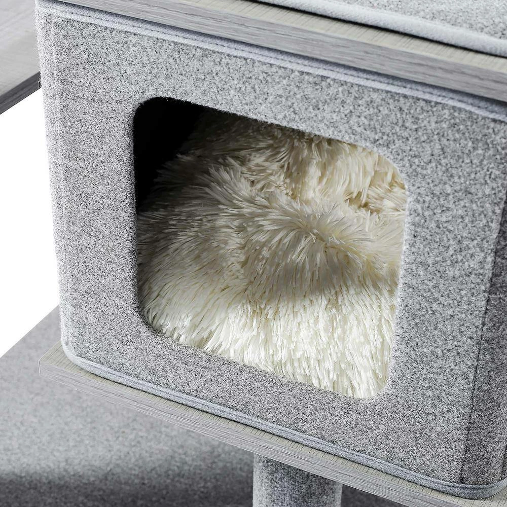 50.8 in. H Pet Cat Scratching Posts and Trees Cat House in Gray by Foobrues - Image 7