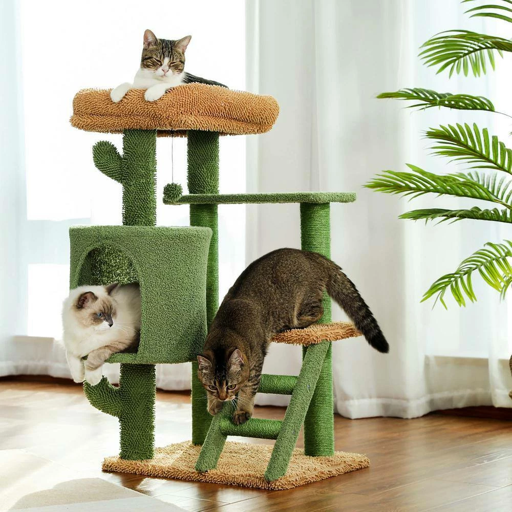 Lovely Desert Cactus Cat Tree Ladder Multi Levels Condo by Foobrues - Image 3
