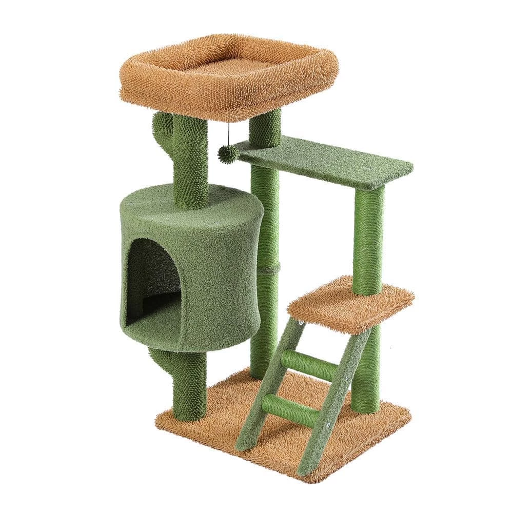 Lovely Desert Cactus Cat Tree Ladder Multi Levels Condo by Foobrues