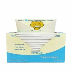 36 in. x 18 in. Extra Heavy-Duty Jumbo Size Cat Pan Liners with Green Drawstring Tear Resistant (10 Liners Box) by Hyper