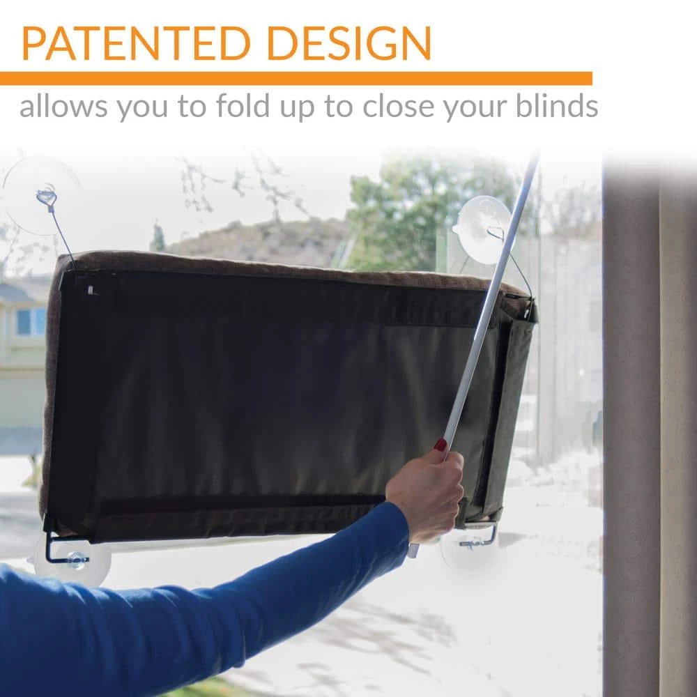 12 in. x 23 in. Medium Chocolate EZ Mount Kitty Sill Deluxe with Bolster Bed by K and H Pet Products - Image 4