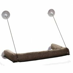 12 in. x 23 in. Medium Chocolate EZ Mount Kitty Sill Deluxe with Bolster Bed by K and H Pet Products