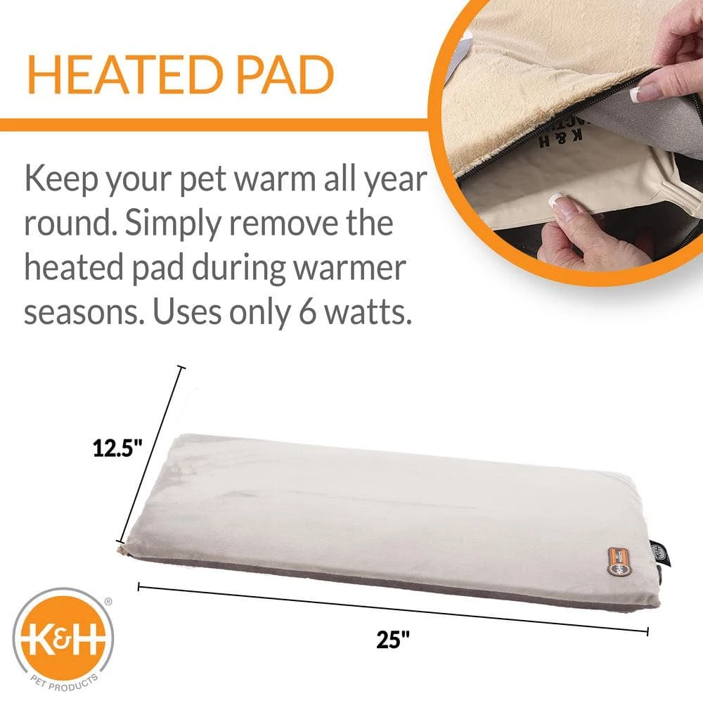 Thermo-Kitty Mat Medium Gray Microfleece/Microsuede Heated Bed by K and H Pet Products - Image 4