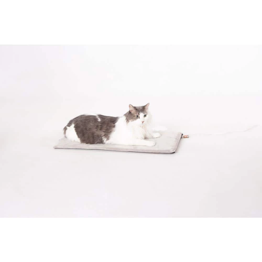 Thermo-Kitty Mat Medium Gray Microfleece/Microsuede Heated Bed by K and H Pet Products - Image 5