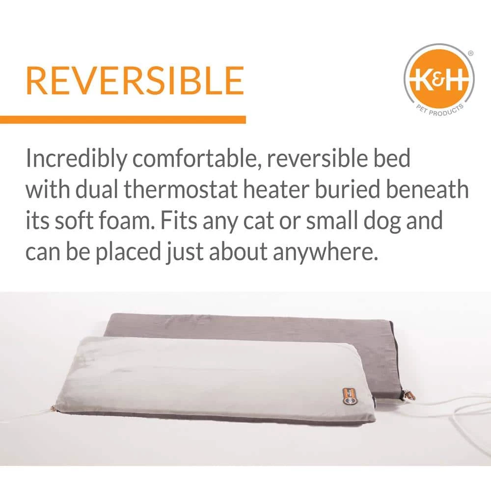 Thermo-Kitty Mat Medium Gray Microfleece/Microsuede Heated Bed by K and H Pet Products - Image 3