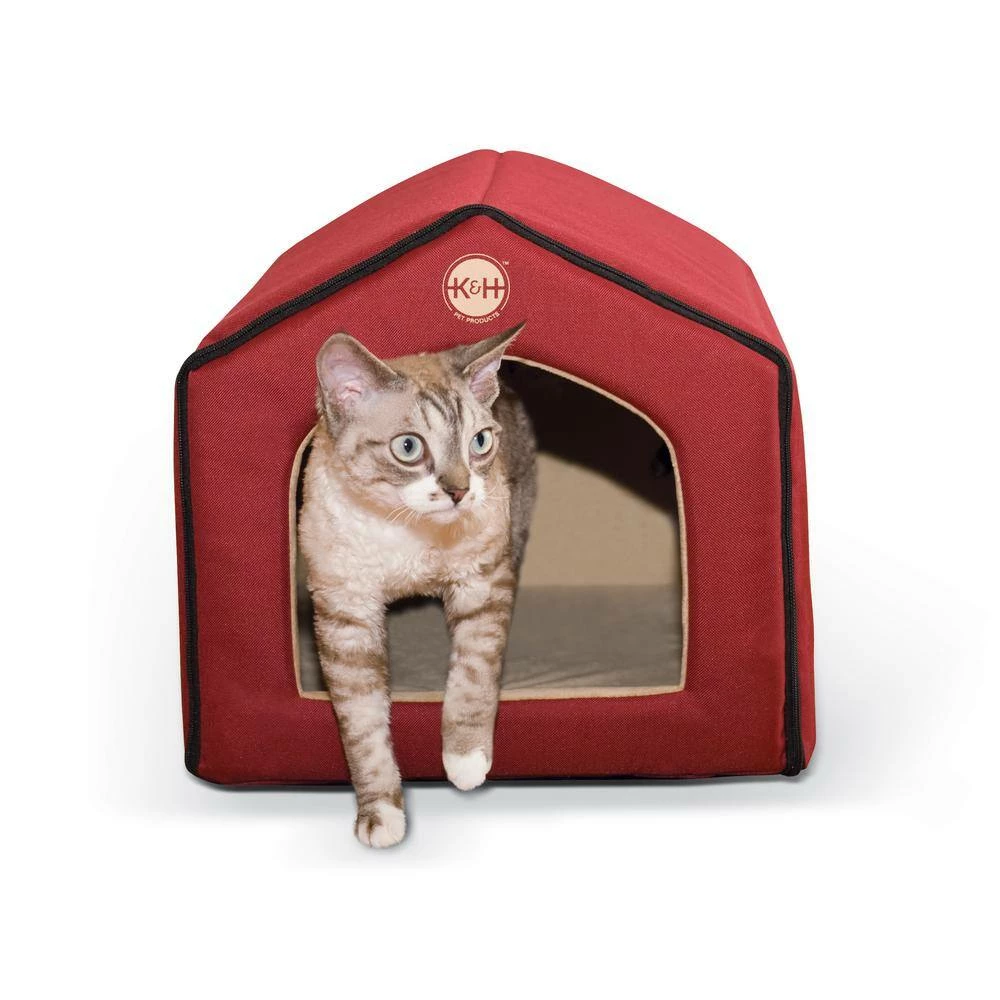 16 in. x 15 in. x 14 in. Red/Tan Indoor Pet House by K and H Pet Products - Image 6