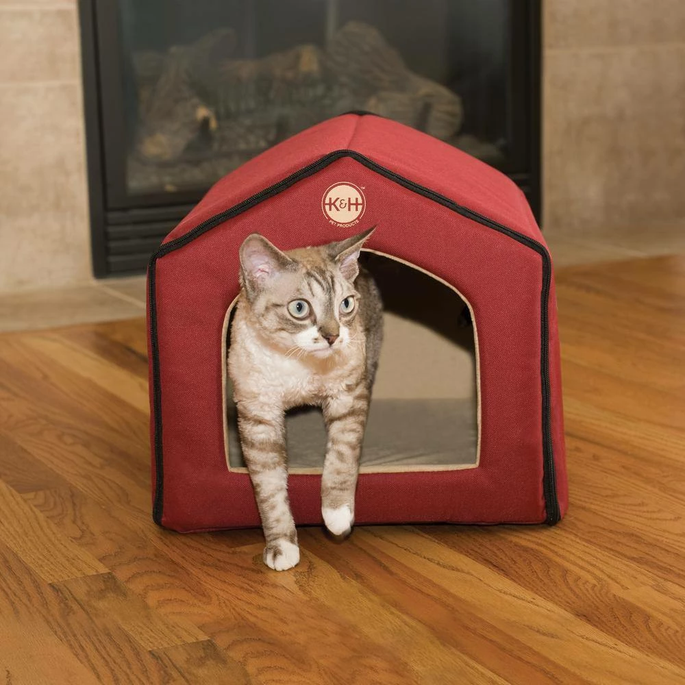 16 in. x 15 in. x 14 in. Red/Tan Indoor Pet House by K and H Pet Products - Image 7