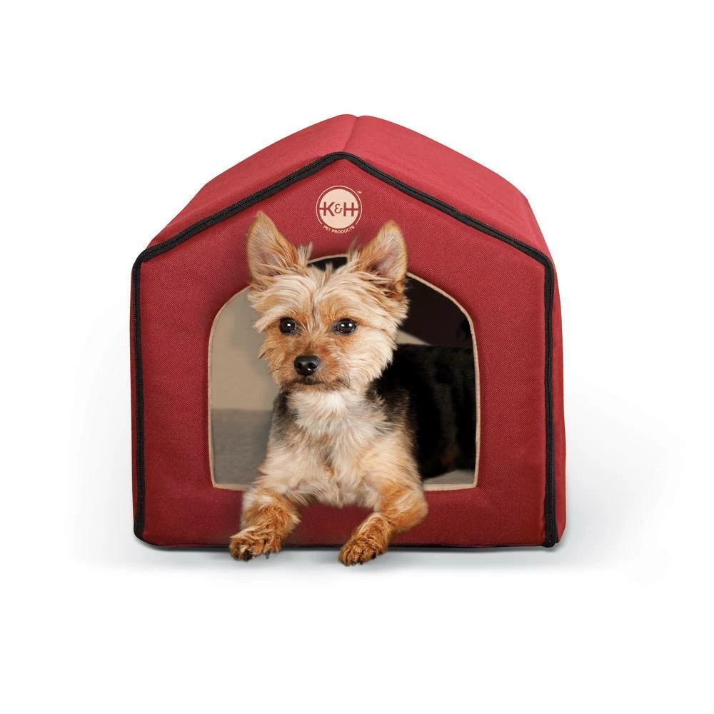 16 in. x 15 in. x 14 in. Red/Tan Indoor Pet House by K and H Pet Products - Image 5